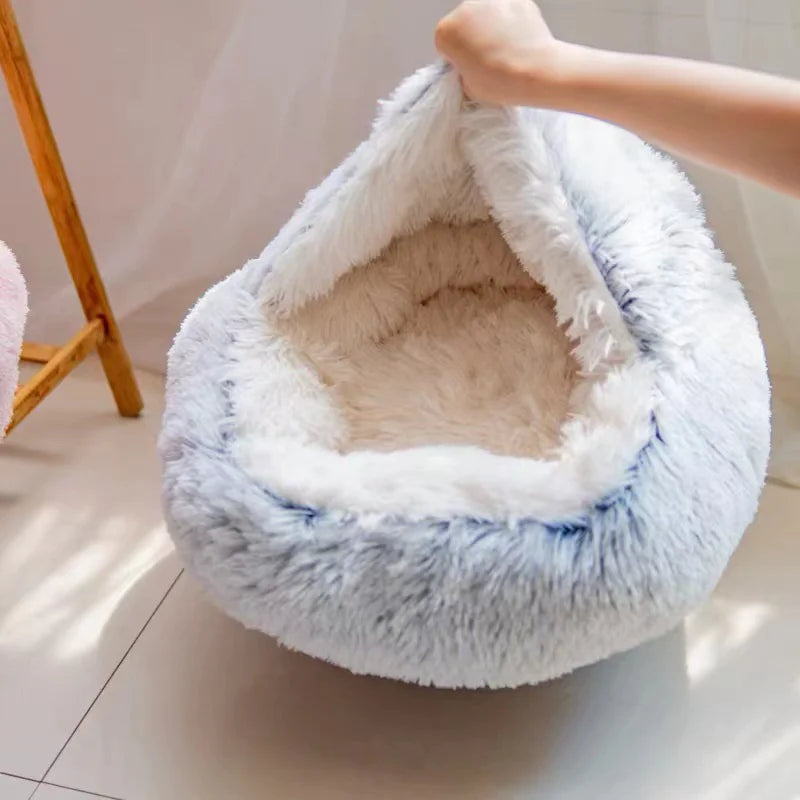 Lit Semi-Fermé Cozy Nest pour Chats et Petits Chiens